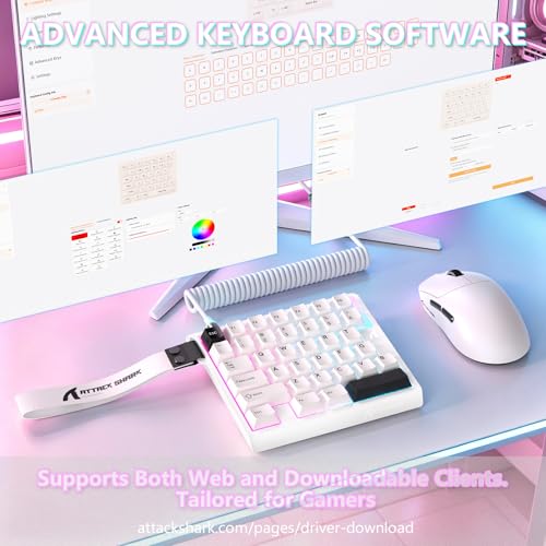 ATTACK SHARK M36 HE One-Handed Magnetic Switch Keyboard, 8000Hz Polling, Hot-Swappable, High-Precision 0.01mm, 36 Keys Wired Keypad with RGB Backlit, C01 Ultra Led Aviator Cable-Star White - color: Starlight White