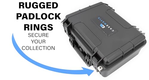 CASEMATIX 16" Waterproof Hard Case with Customizable Foam for Portable Electronics, Tools and Accessories - Hard Shell Plastic Case with Pre-Diced Travel Case Foam Interior - size: 16"