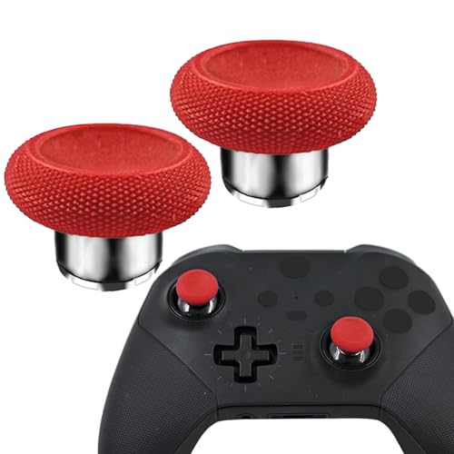 2 in 1 Short Metal Thumbsticks Replacement for Elite Series 2 Core Controllers, Replacement Thumbsticks for Xbox Elite Series 2 Controllers(Red) - color: Red