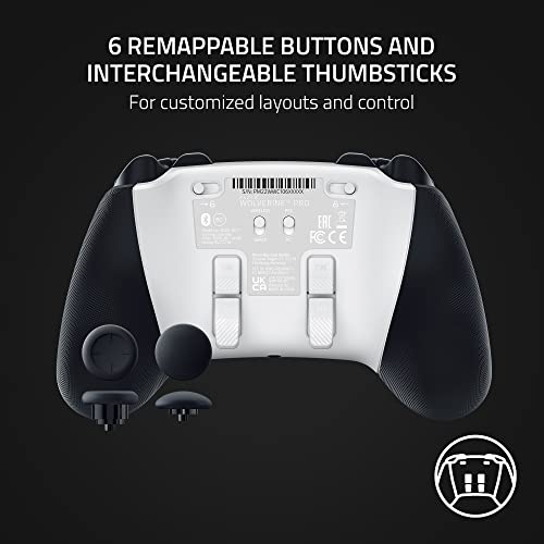 Razer Wolverine V2 Pro Wireless Gaming Controller for PlayStation 5 / PS5 PC: HyperSpeed Wireless - Mecha-Tactile Action Buttons - 8-Way Microswitch D-Pad - 6 Remappable Buttons - Chroma RGB - White - color: White