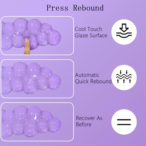Gel Cloud Wrist Rest Keyboard Clear Purple Mouse Pad with Wrist Rest Set 3PCS Ergonomic Cool Keyboard Wrist Pad Cute Acrylic Coaster Non-Slip Base Cute Transparent Mouse Wrist Pad Support for Computer - color: 3pcs Gel Purple