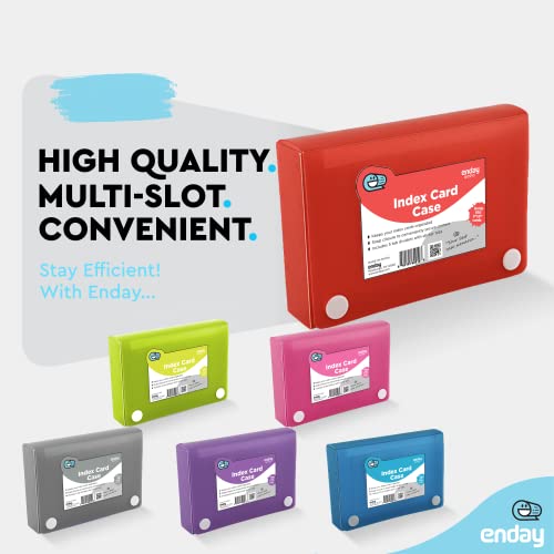 Enday Index Card Holder 3x5, Red Index Card Case with 5 Tab Dividers, Index Card Organizer, Flash Card Holder, Holds 100 Cards, 4 Pack - color: RED, size: 4