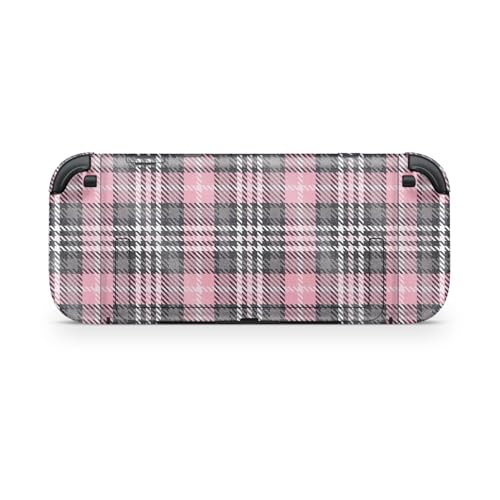 Glossy Glitter Gaming Skin Compatible with Nintendo Switch 2 Console Only - Pink Plaid - Premium 3M Vinyl Protective Wrap Decal Cover - Easy to Apply | Crafted in The USA by MightySkins - color: Pink Plaid, size: Switch 2 Console Skin Only, style: Glossy