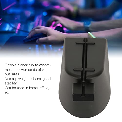 Mouse Cable Management Clip, Spring Arm Extends Up to 3 Inches, Flexible Rubber Clip Accommodates Various Sizes of Power Cords, with Non Slip Base Suitable for Professional e Sports Select(Black)