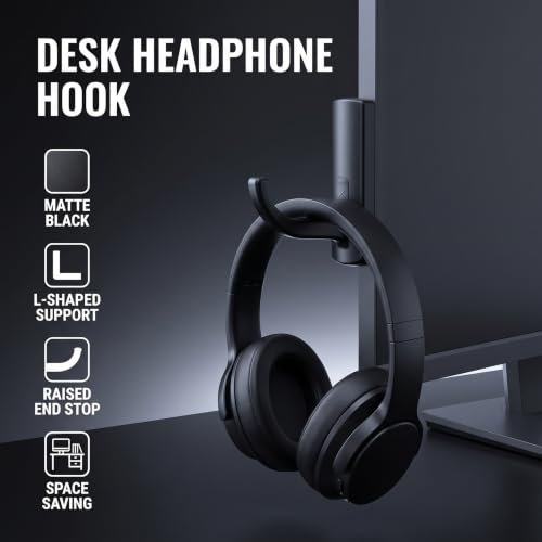 Black Headphone Holder Portable Size Headphones Stand Universal,Headphone Head Set Hanger Wall Hook PC Monitor Earphone Stand Rack Holder Rack,Headphones, Earbuds and Accessories,Accessories