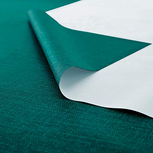 NLMUVW Square Vinyl Tablecloth 100% Waterproof Spill Proof PVC Table Cloth Wipe Clean Table Cover for Kitchen Dining Picnic, Teal, 42 x 42 Inch - color: Teal, size: 42" x 42" (Square)