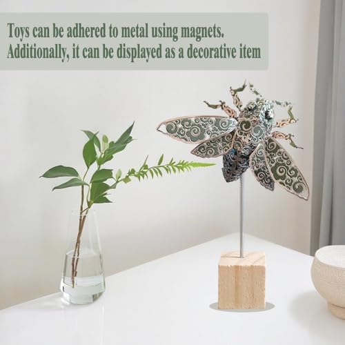 3D Metal Puzzles for Adults,Green Cicada 3D Model Building Puzzle Kits,Cool Insect Animal Themed Design,Bugs Model Kits Brain Teaser DIY Assembling Crafts Kits Creative Ornament(Cicada) - color: Cicada