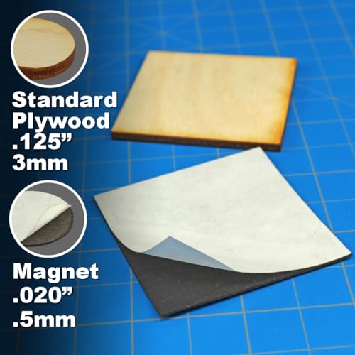 LITKO Ready Base Kit | Compatible with The Old World | 50mm Square Monster | Twenty 3mm plywood bases + magnets | Magnetize minis for storage & steel trays | Infantry - style: 50mm Square