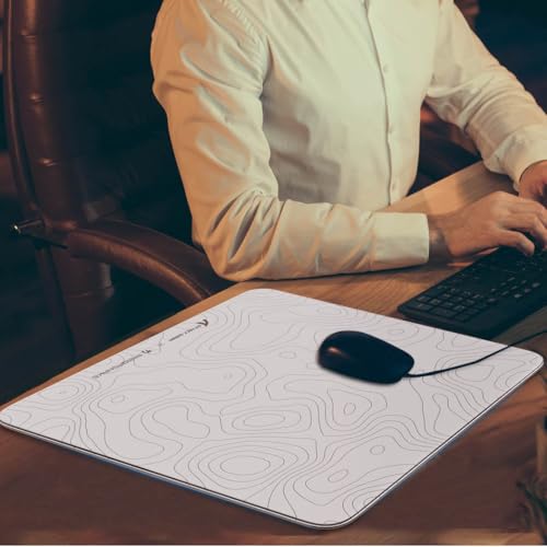 Attack Shark CM05 Contour Glass Gaming Mousepad,Nano-Micro-Etched Texture,Smooth Glass Surface,High Accuracy,Fast-Moving,Anti-Scratch,PU Leather Super Non-Slip Base,Large Size(450×400mm),White contour - color: White contour, size: 17.7L x 15.7W inches