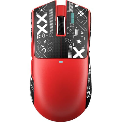 ATTACK SHARK X11SE Wireless Gaming Mouse, 59g Lightweight, Red&Tape | Bluetooth/2.4Ghz Wireless/Wired Connectivity, 22K DPI, PixArt PAW3311 Gaming Sensor, 1K Polling Gamer Mice for PC/Mac - color: Red&Tape