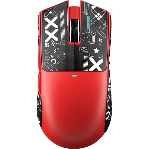 ATTACK SHARK X11SE Wireless Gaming Mouse, 59g Lightweight, Red&Tape | Bluetooth/2.4Ghz Wireless/Wired Connectivity, 22K DPI, PixArt PAW3311 Gaming Sensor, 1K Polling Gamer Mice for PC/Mac - color: Red&Tape
