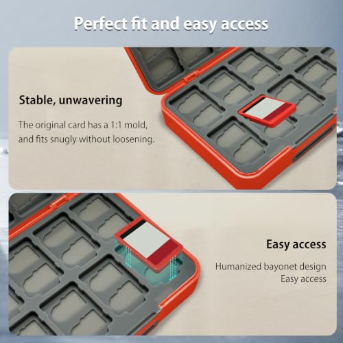 ONETIAOLONG Switch Game Case Holder for Switch 2 & OLED & Lite with 48 Cartridge Slots and 96 Micro SD Card Storage with Magnetic Closure,Protective Hard Shell and Soft Lining for Easy carrying - color: Red, style: 48-slots