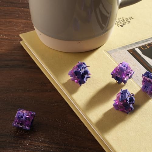 Akko V3 Lavender Purple Pro Keyboard Switch with Dustproof Stem for Mechanical Gaming Keyboard, 5-Pin Tactile Switches Pre-Lubed Switch (45pcs)