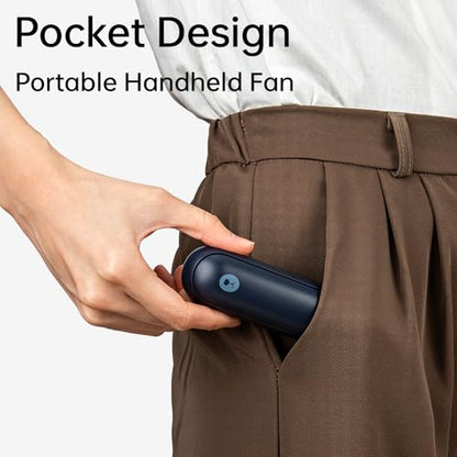 JISULIFE Portable Handheld Fan, 3 In 1-Fan, Power Bank, Flashlight, Blue | Mini Cooling Essential for Outdoor, Small, On-the-Go Pocket Hand Design, 19 Hours, Auto Shut-Off Safety Soft Blade - color: Blue