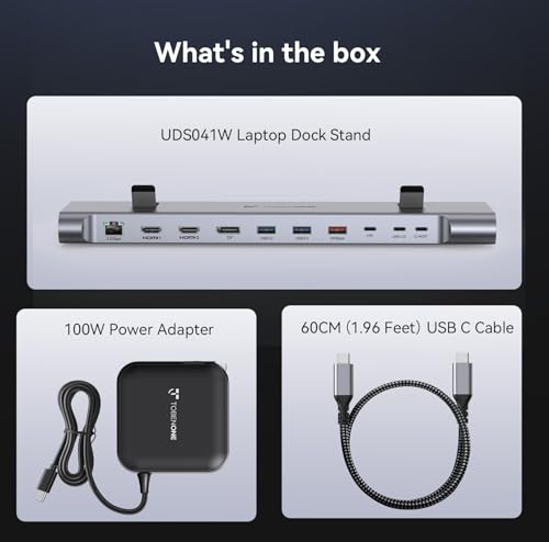 TobenONE Laptop Docking Station 3 Monitors,Triple 4K Display,10Gbps USB C/A | Laptop Stand Docking Station with 2 HDMI & DP,100W Power,2.5Gbps Ethernet,SD/TF 4.0,Audio,Fits Windows/Dell/HP/Lenovo Laptops