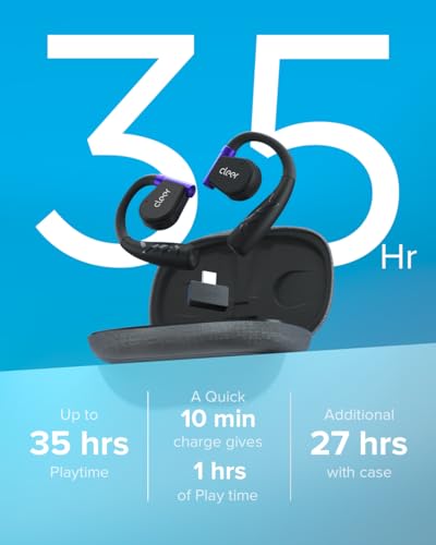 Cleer ARC II Gaming Earbuds True Wireless Open Ear Headphones, White | Ultra-Low Latency, Snapdragon Sound, Bluetooth 5.3, USB-C Dongle, 35Hr Battery - color: White Purple