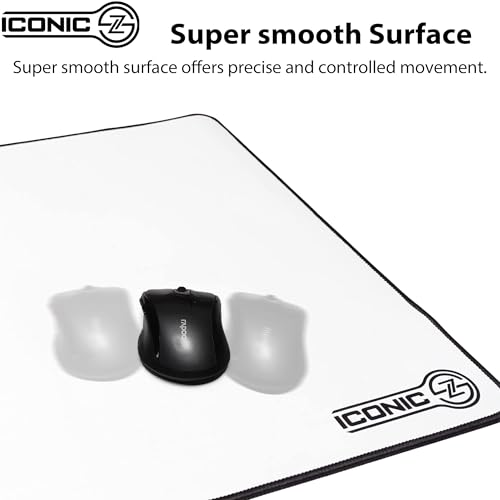 XXL Extended Gaming Mouse Pad/Mat 40"x18"(White) - Large & Wide Desk Cloth Mousepad - Stitched/Water Proof/Non Slip Base - color: White, size: XXL 40"x18"