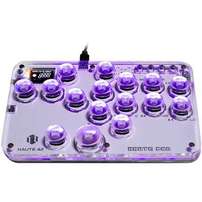 JZW-Shop Haute42 Leverless Arcade Stick G16, All-Button Arcade Controller Compatible with Switch/PC/PS3 /Steam Deck, Arcade Fight Stick Game Keyboard with DIY RGB, Supports Hot-Swap & SOCD