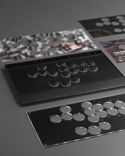 Haute42 Leverless Controller for Arcade Gaming: C16 Magnetic Detachable Series - Aluminum Alloy Base with Acrylic Panel - Laser-Engraved Wrist Rest - Custom RGB Controller for PC/Switch/PlayStation