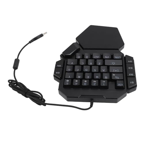 One Handed RGB Mechanical Gaming Keyboard 35 Keys RGB Backlight Blue Switch Mini Gaming Keypad with Wrist Rest for PC Gamer/2567, 535343350