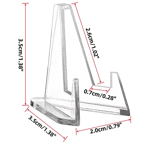 Acrylic Coin Display Stands, Challenge Coins Holders, Mini Easel Holders, Display Stand for Sports Cards, Casino Chips, Poker Guards, Greeting Cards, Challenge Medallions, AA Coins 1.4 Inch, 10 Packs