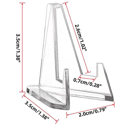 Acrylic Coin Display Stands, Challenge Coins Holders, Mini Easel Holders, Display Stand for Sports Cards, Casino Chips, Poker Guards, Greeting Cards, Challenge Medallions, AA Coins 1.4 Inch, 10 Packs