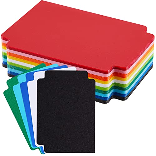 50 Pcs Trading Card Dividers Plastic Card Dividers, Frosted Separator with Tabs Standard Vertical Compatible with Games Sports TCG, 2.7 x 3.8 Inches (Multicolor) - color: Multicolor