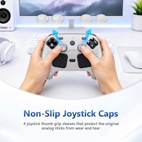 Case Cover Compatible with Steam Controller 2 2026, Soft Silicone Protector Cover Skin Case for Steam Controller 2 with Thumb Grip Caps, Anti-Scratch, Shockproof (Clear) - color: Clear
