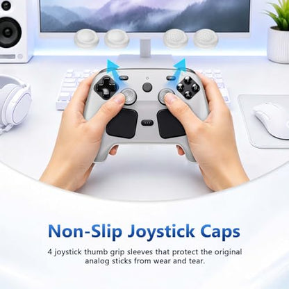 Case Cover Compatible with Steam Controller 2 2026, Soft Silicone Protector Cover Skin Case for Steam Controller 2 with Thumb Grip Caps, Anti-Scratch, Shockproof (Clear) - color: Clear