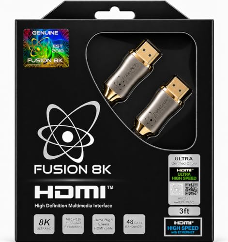 Certified HDMI 2.1 Cable 48Gbps 3ft - 10K 8K@60Hz 4K@120Hz 144Hz | eARC HDR10 Dolby Vision HDCP 2.3 | Braided Cord for PS5, Xbox Series X, Apple TV 4K, Roku, OLED TV - size: 3 Feet