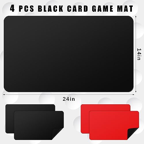 Ecally 4 Pcs Card Game Mats 24 x 14 Inch Playmat Table Smooth Playing Card Mat for TCG, Gameplay (Red,Black) - color: Red