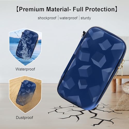 Elonbo Carrying Case for TEBIYOU/ WELLST·G/ TaddToy/ Beijue/ FAMILY POCKET/ CCTU/ X-JOYKIDS/ GREENCREEK/ Beico/ KAVOYI/ GuaiyeyeAP Handheld Game Console, Portable Electronic Gaming Player Bag, Blue - color: Blue