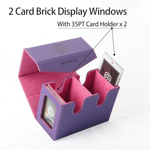 SANZIE Card Deck Box for MTG Commander Deck Box with 2 Toploaders (Purple) | Card Storage Box with Commander Display, Fits 240+ Single Sleeved Trading Cards, PTCG TCG Deck Box for Trading Cards - color: Purple