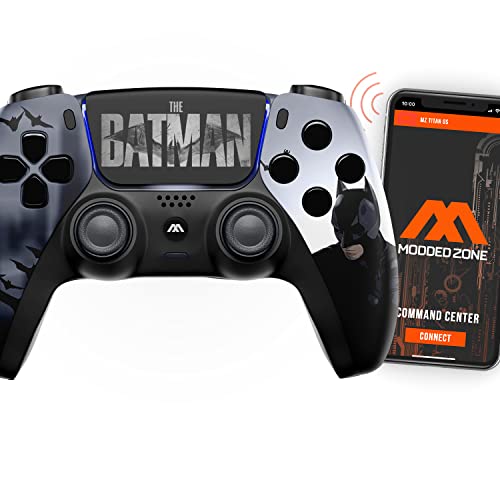 MODDEDZONE Custom Rapid Fire, Anti Recoil, Macros MODDED Wireless Controller for PS5 & PC - Unique Smart Mods for ps5 controller controlled by the APP. Best for FPS Games. Enhanced Gaming Experience (Bat) - color: Bat