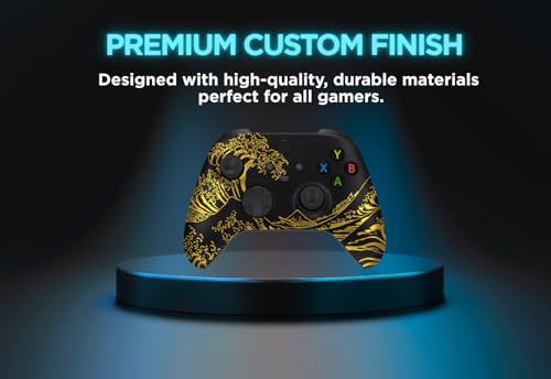 Stealth Controllers Wireless Controller for Xbox Series S, Xbox Series X, Xbox One - Soft Touch Feel - Custom Series S/X Controller (Black/Gold Waves) - color: Black/Gold Waves