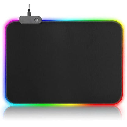 LED USB Cable Gaming Mouse Pad 12 Lighting Modes, Size: 13 x 10 inch - RGB Mousepad Led Mouse Pad - Anti Slip Rubber - Black
