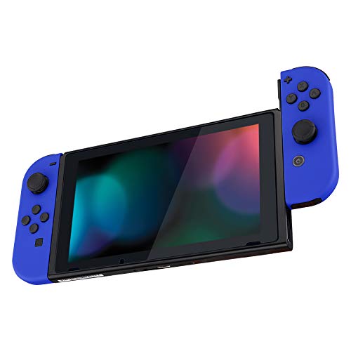eXtremeRate DIY Replacement Shell Buttons for Nintendo Switch & Switch OLED, Blue Soft Touch Custom Housing Case with Full Set Button for Joycon Handheld Controller - Console Shell NOT Included - color: Blue