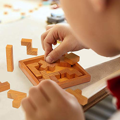 Wooden Brain Teaser Puzzles for Kids Children & Adults. New Level of Challenge for Those who Love Good Mental Workout - style: Classic
