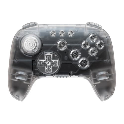 8Bitdo 64 Bluetooth Controller for Analogue 3D, Clear | Switch/Switch 2, Windows and Android Support, Wired USB, D-Input/S-Input Modes, Hall Effect Joystick, Vibration - color: Clear