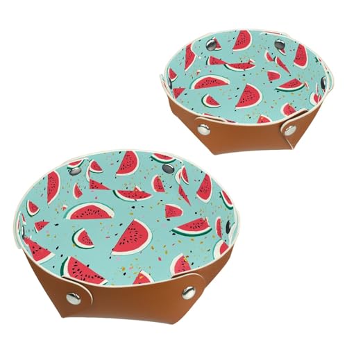 2Pcs PU Dice Holder Folding for RPG DND Table Games, Dice Trays Storage Box Portable Folding Rolling Dice Tray, Watermelon Print Light Blue - color: Multi 20