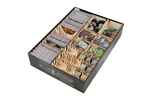 Wooden Game Organizer Compatible with Mage Knight Board Game – 5 Removable Trays for Cards and Tokens, Shades of Tezla, Krang and Lost Legion, Laser-Cut Birch – The Broken Token