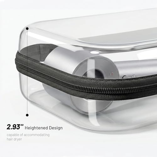 Clear Hard Shell Organizer Cases, 2 Pack | Durable PET shell with water-resistant, scratch-resistant surface for travel, toiletries, electronics and daily essentials - color: Black