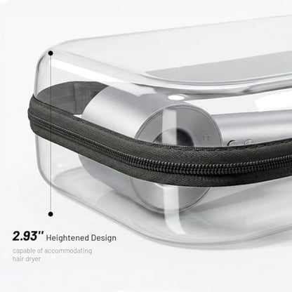 Clear Hard Shell Organizer Cases, 2 Pack | Durable PET shell with water-resistant, scratch-resistant surface for travel, toiletries, electronics and daily essentials - color: Black