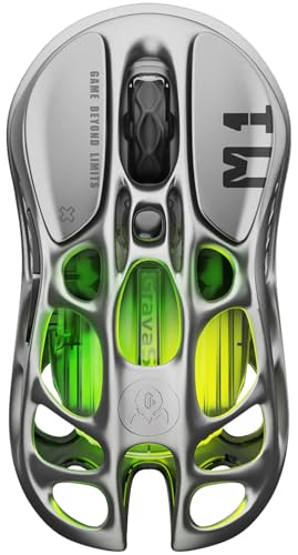 GravaStar Mercury M1 Pro Tri-Mode Wireless Gaming Mouse | Magnesium Alloy • Ergonomic Comfort • PAW3395 Sensor • 200H Battery • 5 Programmable Buttons - color: Gray