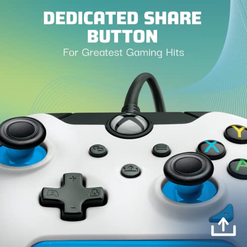 PDP Wired Controller Ion White for Xbox Series X|S, Gamepad, Wired Video Game Controller, Gaming Controller, Xbox One, Officially Licensed - Xbox Series X - color: Ion White