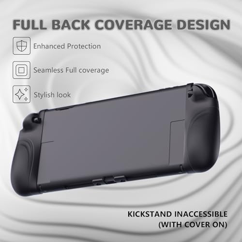 PlayVital Ranger Protective Case for Nintendo Switch 2 with Stand | Ergonomic Anti-Slip Silicone Grips, Dockable Hard Shell, 4 Thumbstick Caps | Quick-Release-Joycon Design Full-Body Cover, Black - color: Black