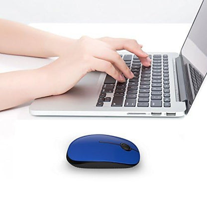 VssoPlor Wireless Mouse, 2.4G Slim Portable Computer Mice with Nano Receiver for Notebook, PC, Laptop, Computer-Black Blue - color: Black Blue