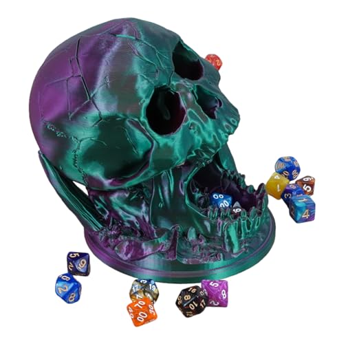 Skull Dice Tower by TechConnext - Enhanced Randomization & Striking Decor for D&D and Tabletop Games (Metallic Purple/Green) - color: Metallic Purple/Green