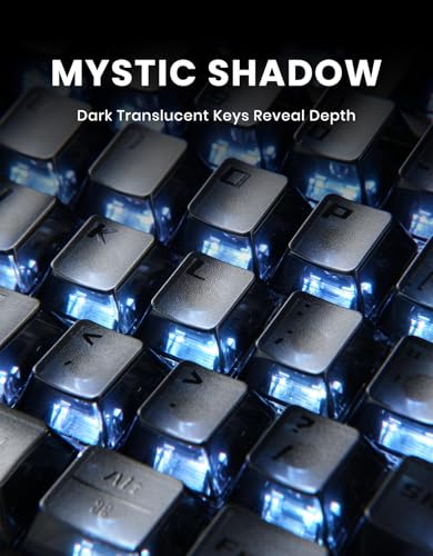 GravaStar Mercury K1 75% Wireless Gaming Keyboard, Aluminum Alloy Mechanical Keyboard with Knob, Hot Swappable, Linear Switches, Transparent Keycaps, RGB Backlit, 2.4GHz/BT5.0/USB【Stealth Black】 - color: Stealth Black