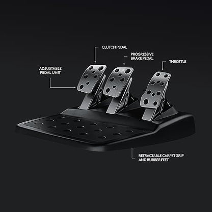 Logitech G920 Driving Force Racing Wheel and Floor Pedals, Real Force Feedback, Stainless Steel Paddle Shifters, Leather Steering Wheel Cover for Xbox Series X|S, Xbox One, PC, Mac - Black - style: Xbox X|S, Xbox One, PC/Mac